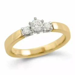 Kollektionsprøve diamantring i 14 karat guld.- og hvidguld 0,36 ct