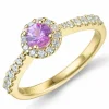 Kollektionsprøve pink safir diamantring i 14 karat guld 0.41 ct 0,314 ct