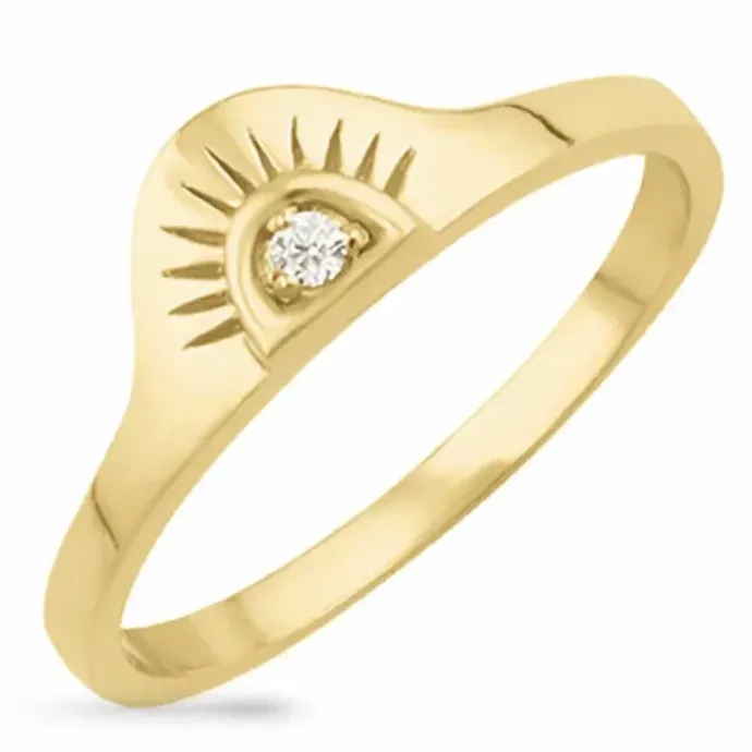 Kollektionsprøve sol zirkon ring i forgyldt sølv