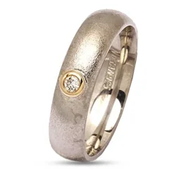 Kollektionsprøve zirkon ring i sølv og alm. guld