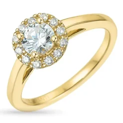 Kollektionsprøve zirkon ring i 9 karat guld