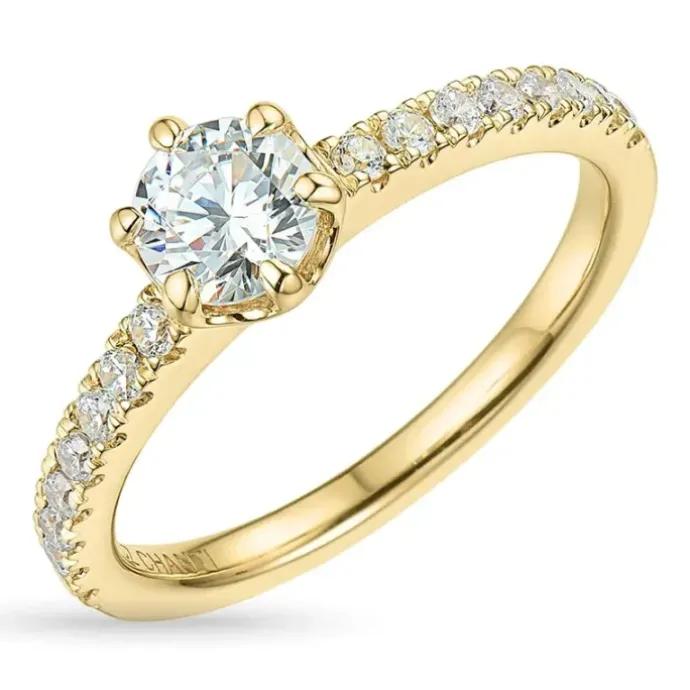 Kollektionsprøve zirkon ring i 9 karat guld