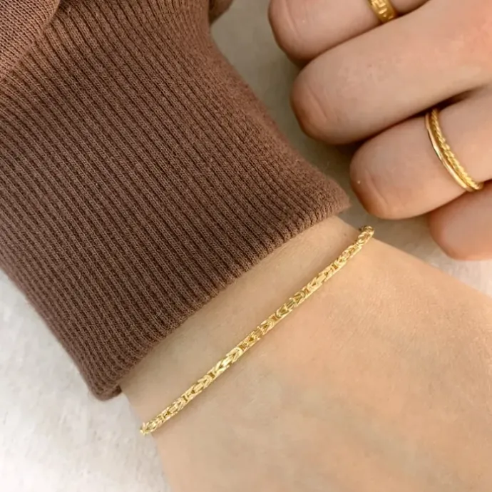 Kongearmbånd i 14 karat guld 21 cm x 1,8 mm