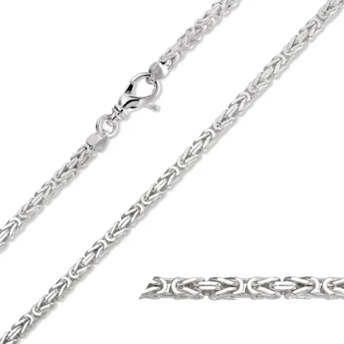 Kongehalskæde i sølv 42 cm x 2,8 mm