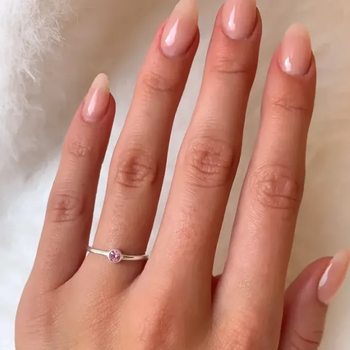 Krystal ring i sølv