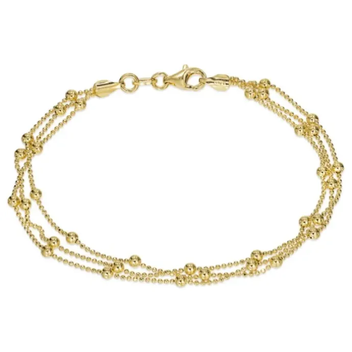 Kugle armbånd i forgyldt sølv x 2,6 mm