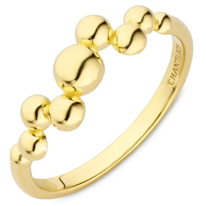 Kugle ring i forgyldt sølv - Bubbly Pure