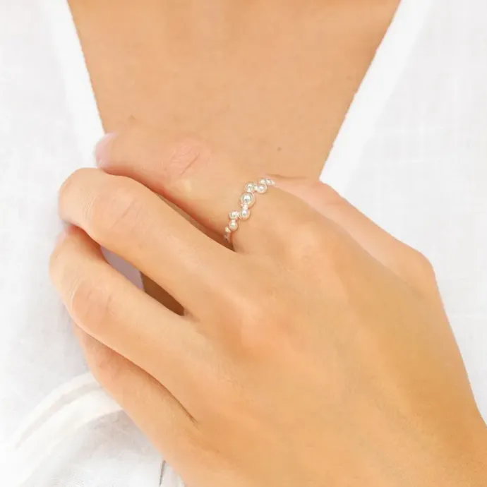 Kugle ring i sølv - Bubbly Pure