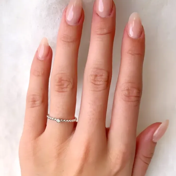 Kugle zirkon ring i sølv