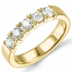 Lab grown diamant alliancering i 14 karat guld 5 x 0,20 ct