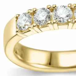 Lab grown diamant alliancering i 14 karat guld 5 x 0,20 ct