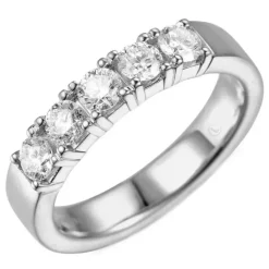 Lab grown diamant alliancering i 14 karat hvidguld 5 x 0,20 ct