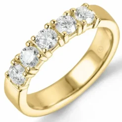 Lab grown diamant ring i 14 karat guld 5 x 0,15 ct