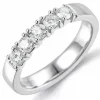 Lab grown diamant ring i 14 karat hvidguld 5 x 0,10 ct