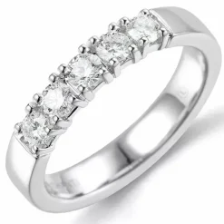 Lab grown diamant ring i 14 karat hvidguld 5 x 0,10 ct