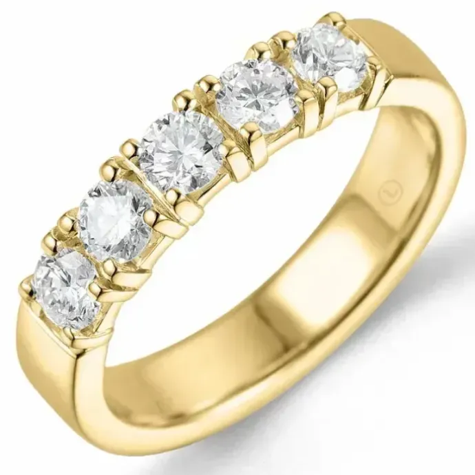 Lab grown diamant ring i 14 karat guld 5 x 0,10 ct