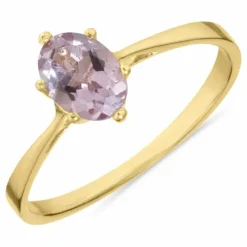 Lilla ametyst solitairering i 8 karat guld