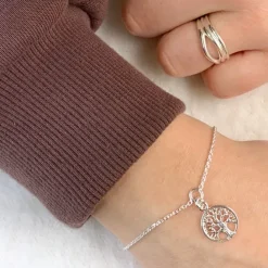 Livets træ armbånd i sølv