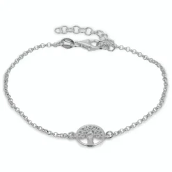 Livets træ armbånd i sølv med vedhæng i sølv