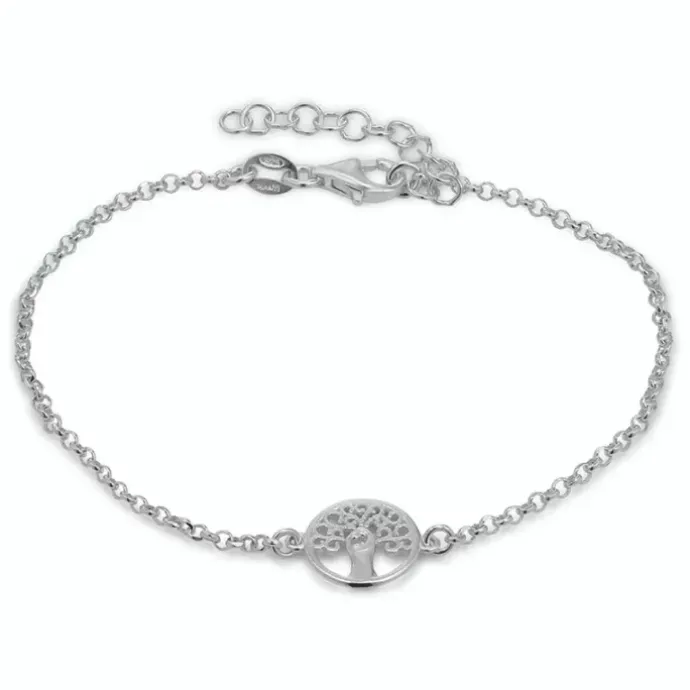 Livets træ armbånd i sølv med vedhæng i sølv