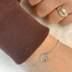 Livets træ armbånd i sølv med vedhæng i sølv