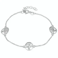 Livets træ armbånd i sølv med vedhæng i sølv
