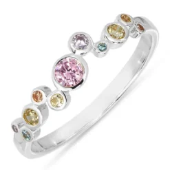 Lyserød zirkon ring i sølv - Bubbly Twist
