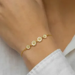 Marguerit armbånd i forgyldt sølv - Maggie