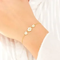 Marguerit armbånd i forgyldt sølv - Majse