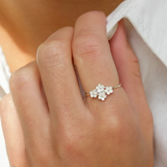 Marguerit ring i sølv - Majse