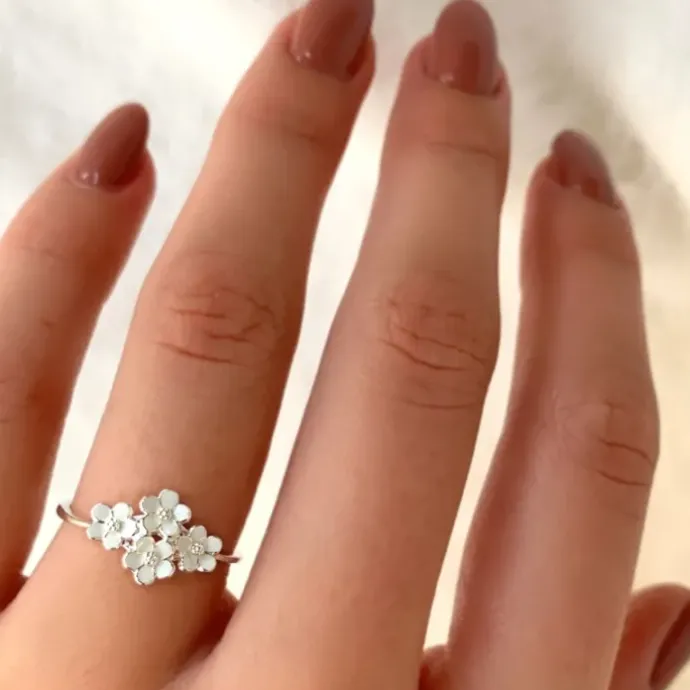 Marguerit ring i sølv - Majse