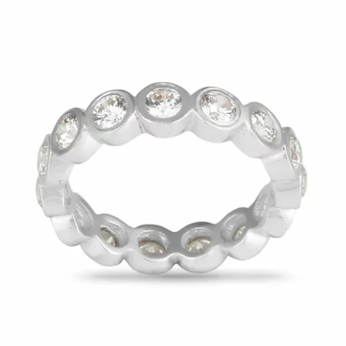 Mat zirkon ring i sølv