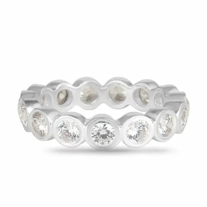 Mat zirkon ring i sølv