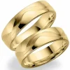 Mønster 6 mm vielsesringe i 14 karat guld - sæt