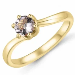 Morganit solitairering i 14 karat guld 0,43 ct