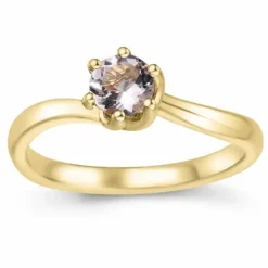 Morganit solitairering i 14 karat guld 0,43 ct