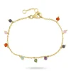 Multifarvet armbånd i forgyldt sølv 16 + 3 cm x 3,3 mm