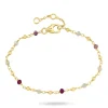 Multifarvet armbånd i forgyldt sølv 16 + 3 cm x 2,8 mm