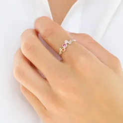 Multifarvet zirkon ring i sølv - Bubbly Twist