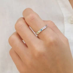 Multifarvet zirkon ring i sølv