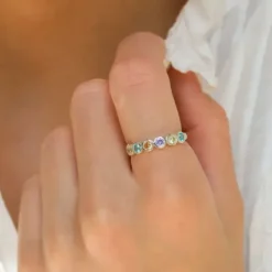 Multifarvet zirkon ring i sølv - Bubbly Twist