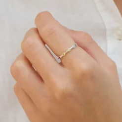 Multifarvet zirkon ring i sølv