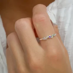 Multifarvet zirkon ring i sølv