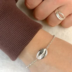 Musling armbånd i sølv med vedhæng i sølv