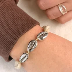 Muslinge armbånd i silke snor 17 cm plus 4 cm x 12 mm