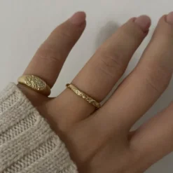 Nava Cyra justerbar ring i forgyldt sølv