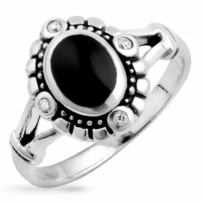 Onyks ring i sølv