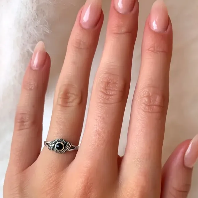 Onyks ring i sølv