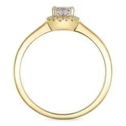 Oval morganit diamantring i 14 karat guld 0,83 ct 0,09 ct