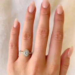 Oval ring i forgyldt sølv